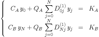 Expression des conditions aux limites mixtes aux frontières des points de Gauss-Lobatto