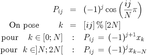 Procédure pour construire la matrice de passage (points de collocation de Gauss-Lobatto)