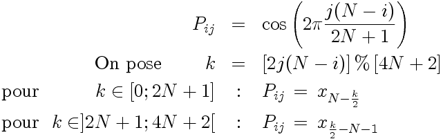 Procédure pour construire la matrice de passage (points de collocation de Gauss-Radau)