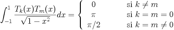 Orthogonalité des polynômes de Tchebychev